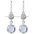 Rainbow Moonstone Gemstone 925 Sterling Silver Earring